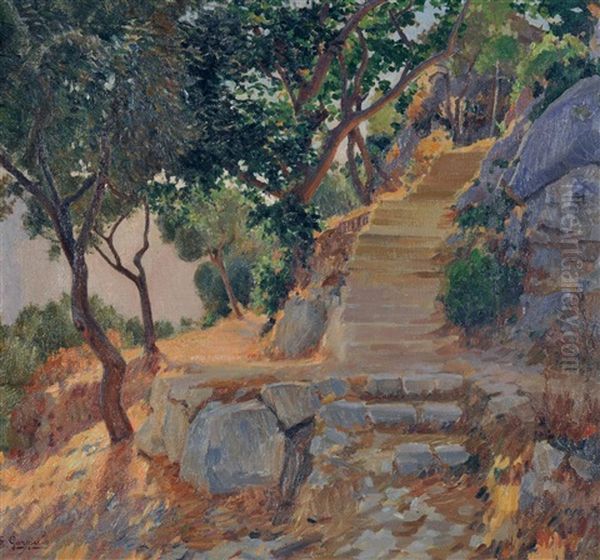 Scalinata Nella Roccia Oil Painting by Enrico Gargiulo