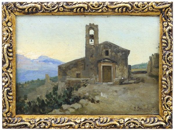 Paesaggio Con Chiesa Oil Painting by Enrico Gargiulo