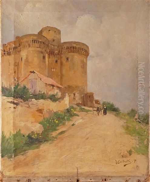 Le Chateau De Tarascon Oil Painting by Joseph Garibaldi