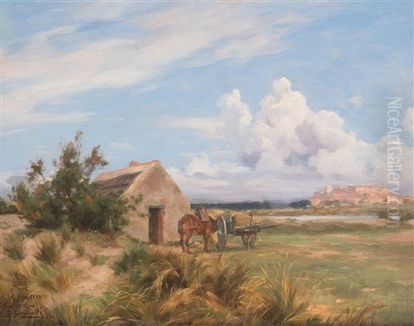 Paysage En Camargue Oil Painting by Joseph Garibaldi