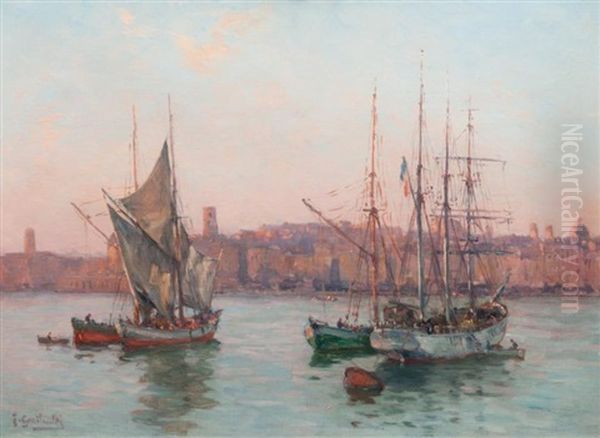 Le Vieux-port De Marseille Oil Painting by Joseph Garibaldi