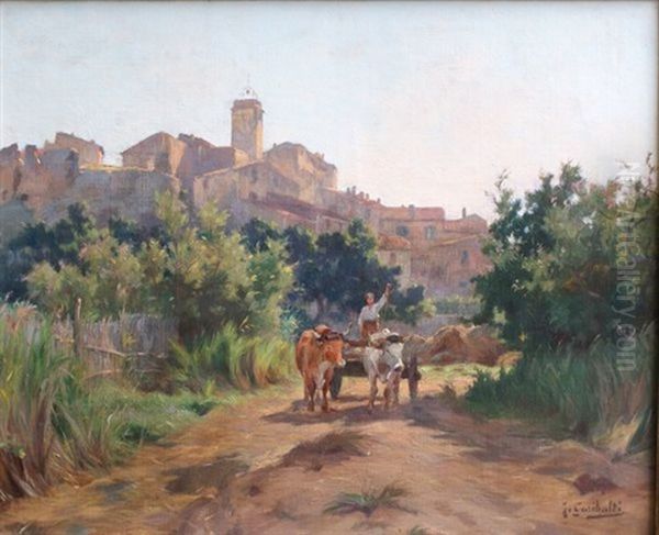 Paysan Sur Sa Charrette Oil Painting by Joseph Garibaldi