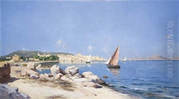 Vue De L'ile Rousse, Corse Oil Painting by Joseph Garibaldi