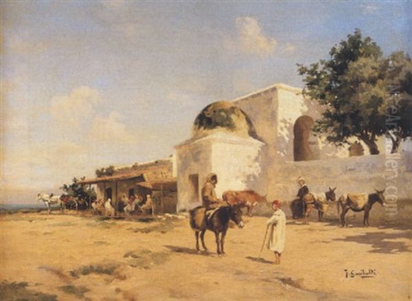 La Halte Au Riad Oil Painting by Joseph Garibaldi