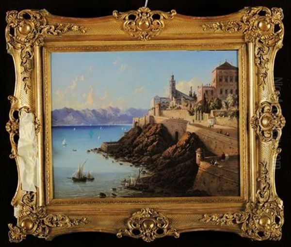 Vista Di Carignano Dal Mare Oil Painting by Luigi Garibbo