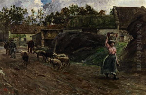 Vita Di Campagna Oil Painting by Angelo Garino