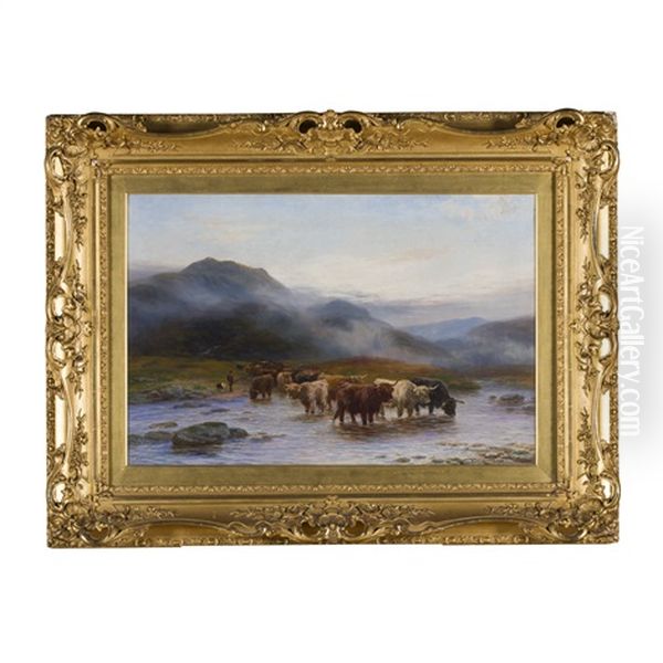 A Highland Ford Oil Painting by Henry Garland