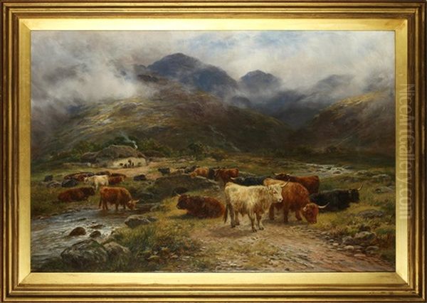 A Drover's Rest In Argyleshire Oil Painting by Henry Garland