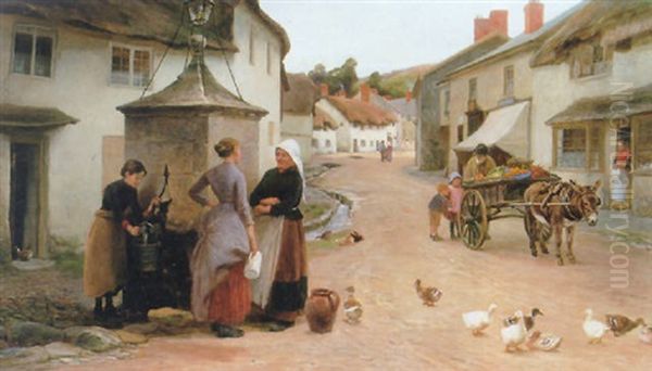 Village Gossips Oil Painting by Henry Garland