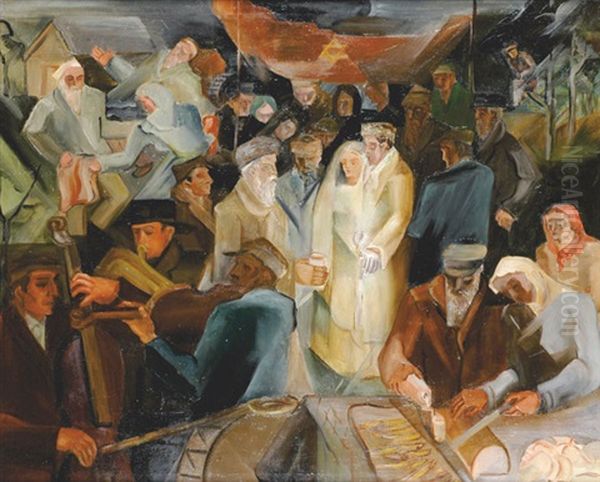 Jewish Wedding Oil Painting by Leon Garland