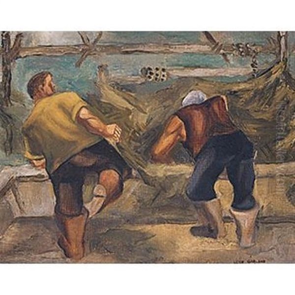 Fishermen Oil Painting by Leon Garland