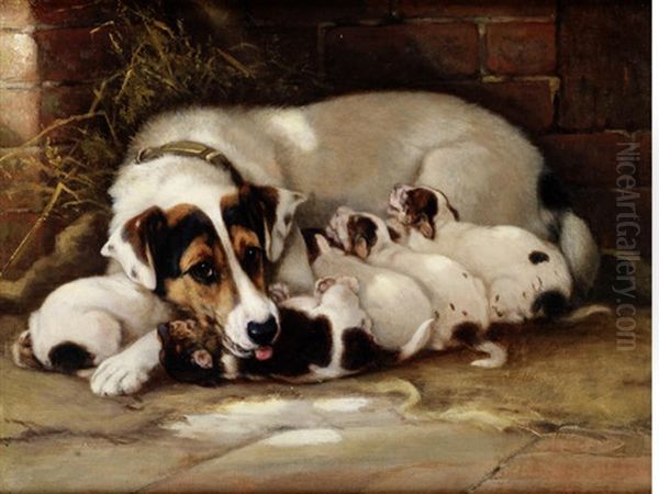 Mother's Brood Oil Painting by Valentine Thomas Garland