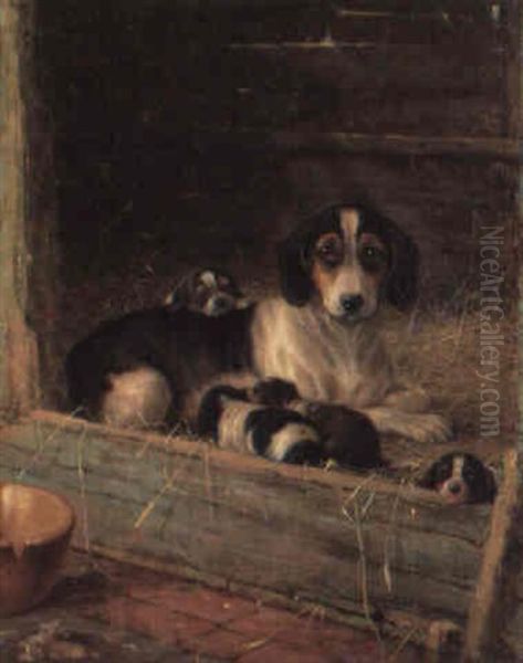 Happy Family Oil Painting by Valentine Thomas Garland