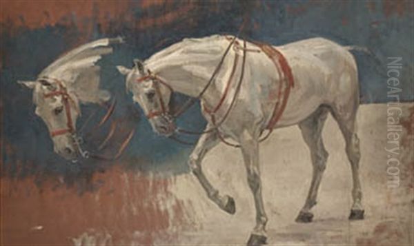 Caballos Oil Painting by Jose Garnelo Y Alda