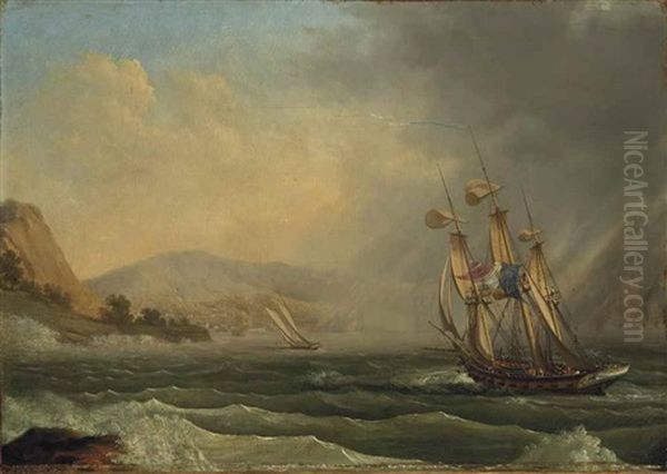 Un Navire Francais Entrant Dans La Rade De Mers-el-kebir by Ambroise Louis Garneray