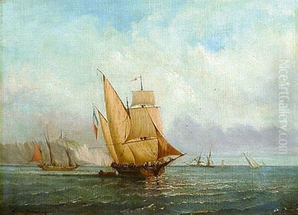 Voilier Francais Au Large Des Cotes Oil Painting by Ambroise Louis Garneray