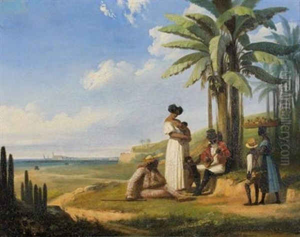 Scene De La Havane Oil Painting by Hippolyte Jean Baptiste Garneray