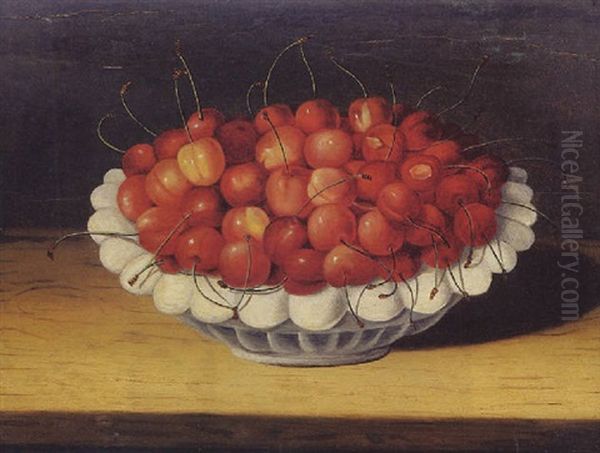 Nature Morte Au Bol De Cerises Oil Painting by Francois Garnier