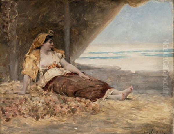 Cleopatra Revenderesse D'oignons, Circa 1880 Oil Painting by Jules Arsene Garnier