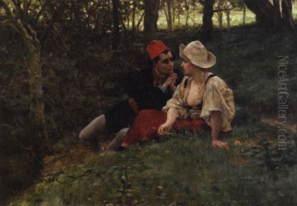 The Proposal Oil Painting by Jules Arsene Garnier