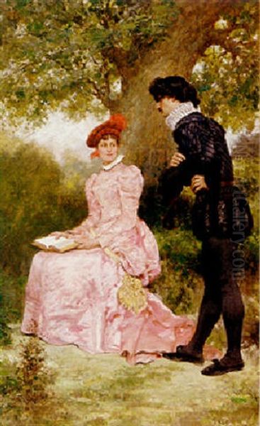 The Courtship Oil Painting by Jules Arsene Garnier