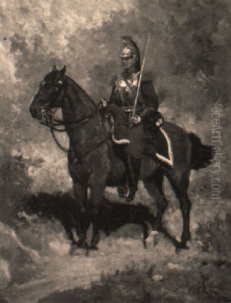 Soldado A Caballo Oil Painting by Jules Arsene Garnier