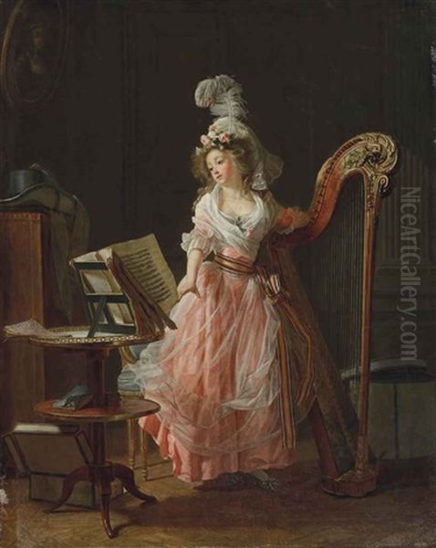 La Jeune Musicienne Oil Painting by Michel Garnier