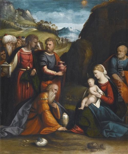 Adoration Of The Magi Oil Painting by Benvenuto Tisi da Garofalo