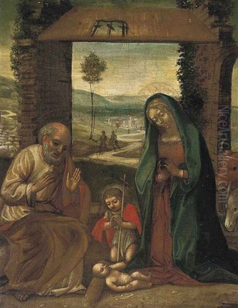 The Nativity With St. John The Baptist Oil Painting by Benvenuto Tisi da Garofalo