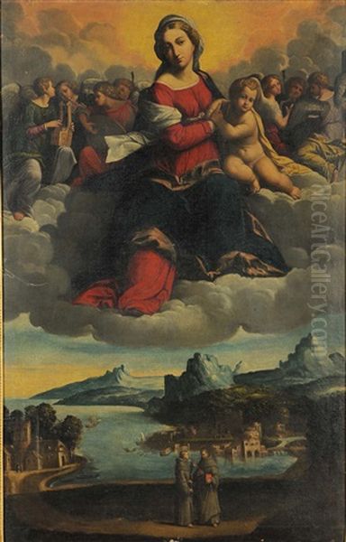 Madonna In Gloria (pair) Oil Painting by Benvenuto Tisi da Garofalo