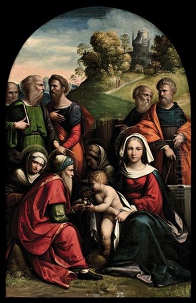 Madonna Col Bambino E Santi Oil Painting by Benvenuto Tisi da Garofalo