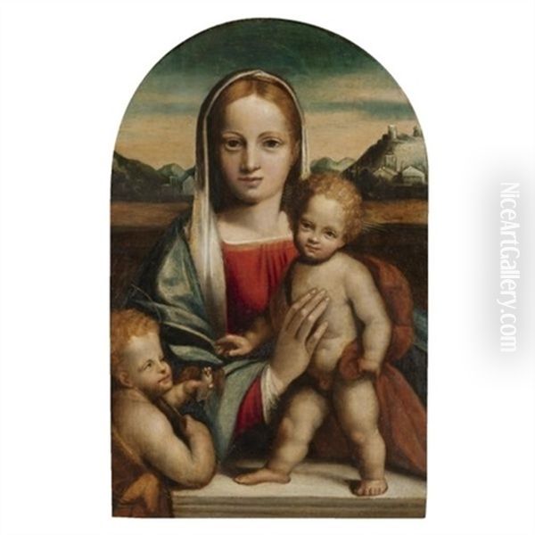 The Madonna And Child With The Infant Saint John The Baptist Oil Painting by Benvenuto Tisi da Garofalo