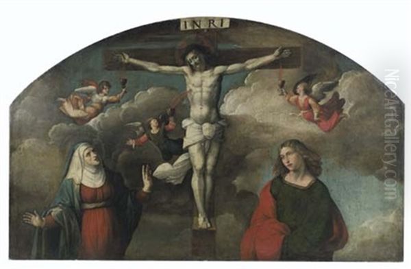 Crocefissione Con La Vergine E San Giovanni Evangelista Oil Painting by Benvenuto Tisi da Garofalo