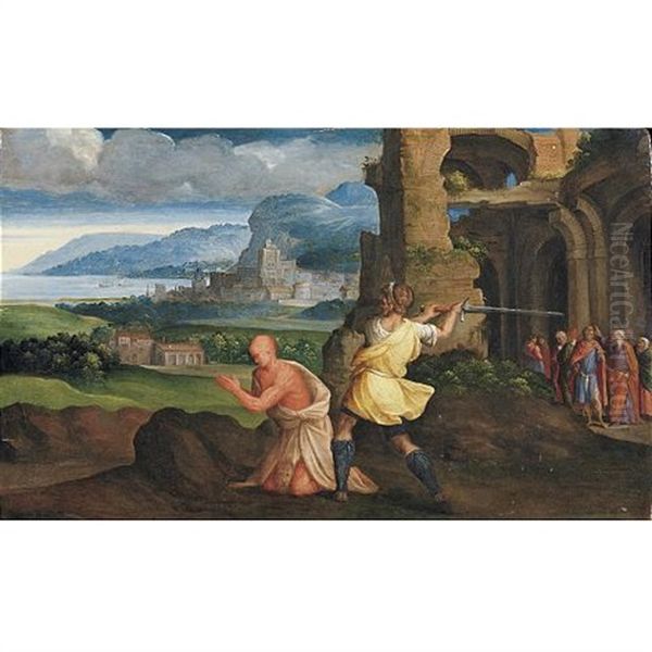 The Beheading Of St. Bartolomew (a Predella Of An Altar Piece) Oil Painting by Benvenuto Tisi da Garofalo