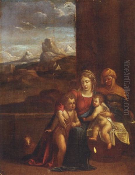 The Virgin And Child With Saint Anne And The Infant Saint John The Baptist Oil Painting by Benvenuto Tisi da Garofalo