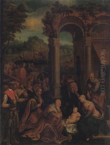 Konungarnas Tillbedjan Oil Painting by Benvenuto Tisi da Garofalo