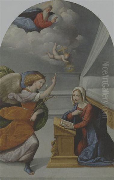 The Annunciation Oil Painting by Benvenuto Tisi da Garofalo