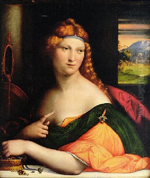 Portrait Of A Lady At Her Toilet Oil Painting by Benvenuto Tisi da Garofalo