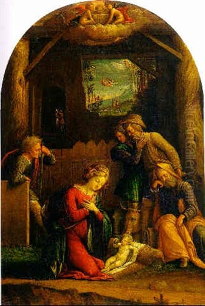 The Adoration Of The Shepherds Oil Painting by Benvenuto Tisi da Garofalo