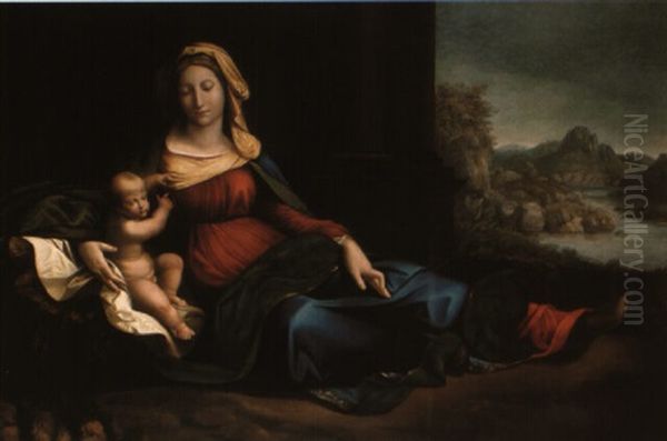 Madonna And Child Oil Painting by Benvenuto Tisi da Garofalo