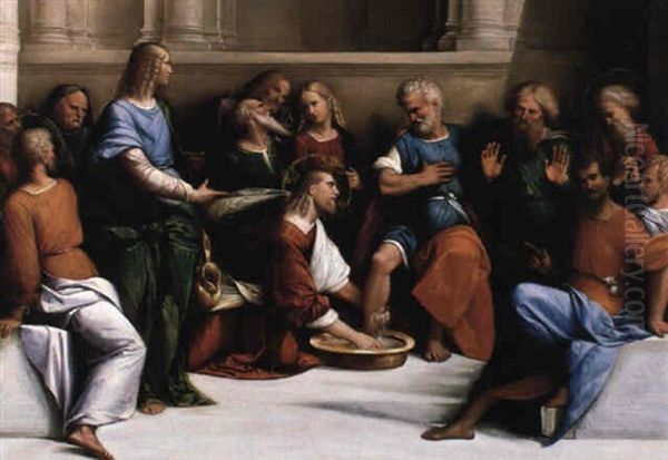 Christ Washing The Feet Of His Disciples Oil Painting by Benvenuto Tisi da Garofalo