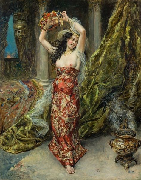 Oriental Dancer Oil Painting by Eduardo Leon Garrido