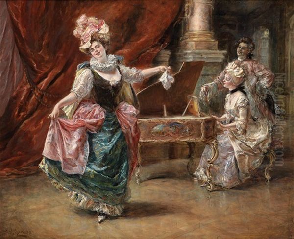 Die Tanzvorfuhrung Oil Painting by Eduardo Leon Garrido