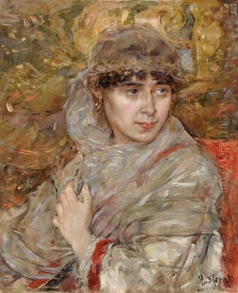 Femme Au Voile Oil Painting by Eduardo Leon Garrido