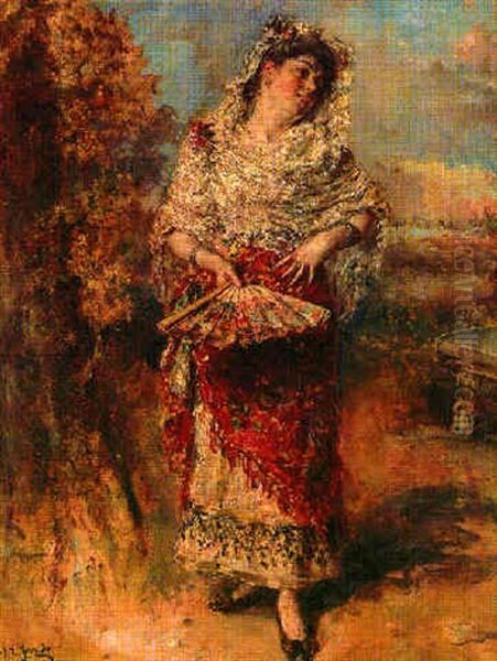 La Senorita Oil Painting by Eduardo Leon Garrido