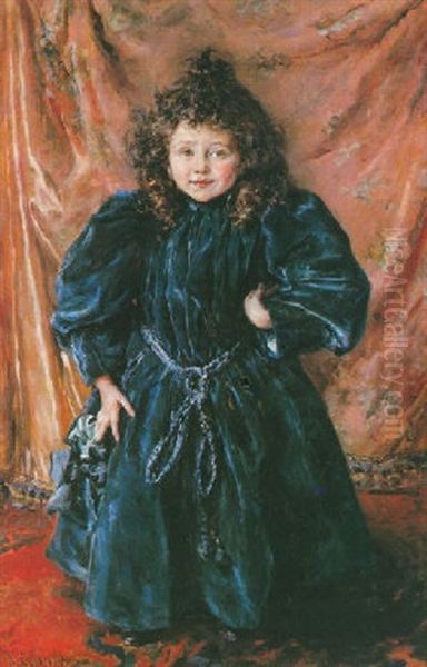 Retrato De Nina Oil Painting by Eduardo Leon Garrido