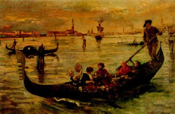 Return From The Lido Oil Painting by Eduardo Leon Garrido