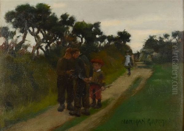 The Young Conspirators Oil Painting by Norman Garstin