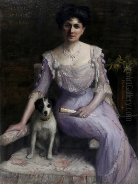 Mabel St. John Mildmay Seated Holding A Fan Oil Painting by Norman Garstin