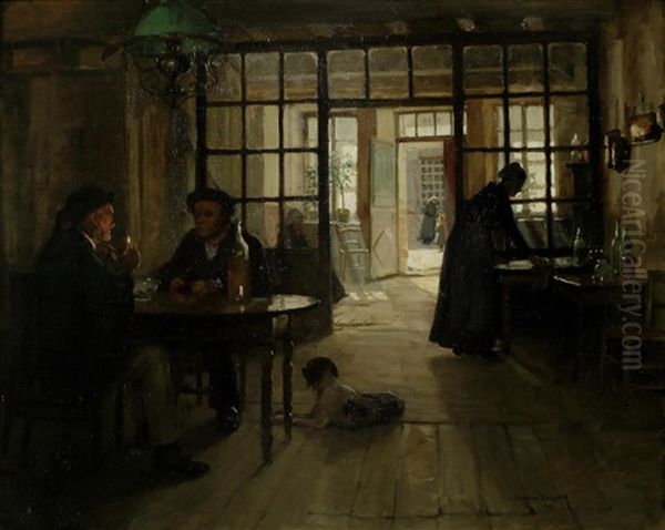 The Interior Of A Rural Inn Oil Painting by Norman Garstin